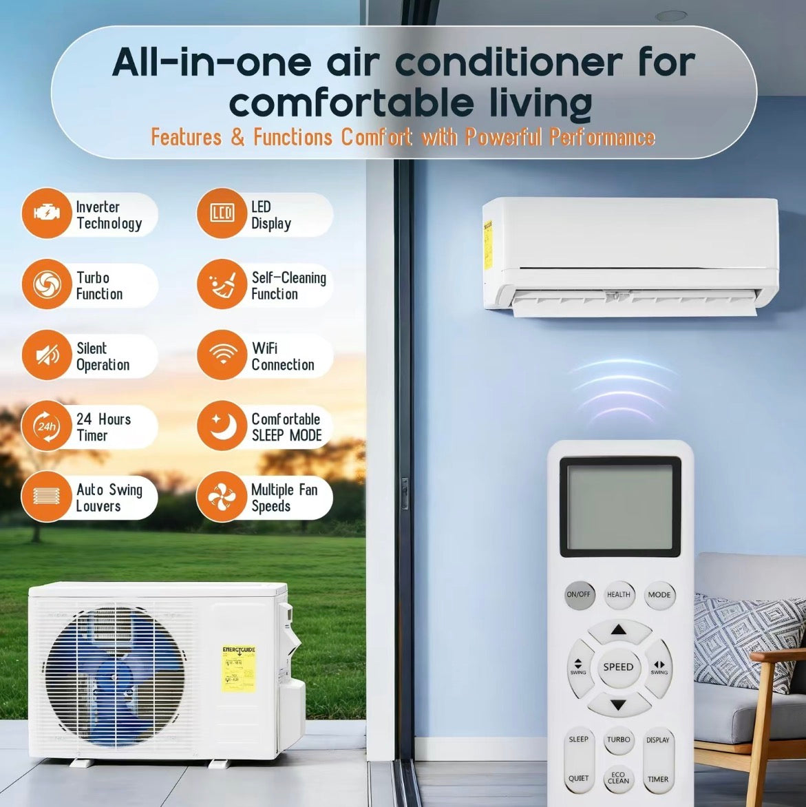 The Aurivo Duo — 12K–36K Ductless Mini Split Heat Pump & AC System